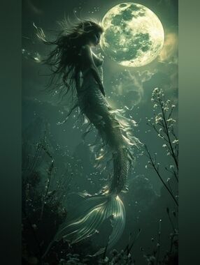 Custom Fridge Magnet Green Mermaid